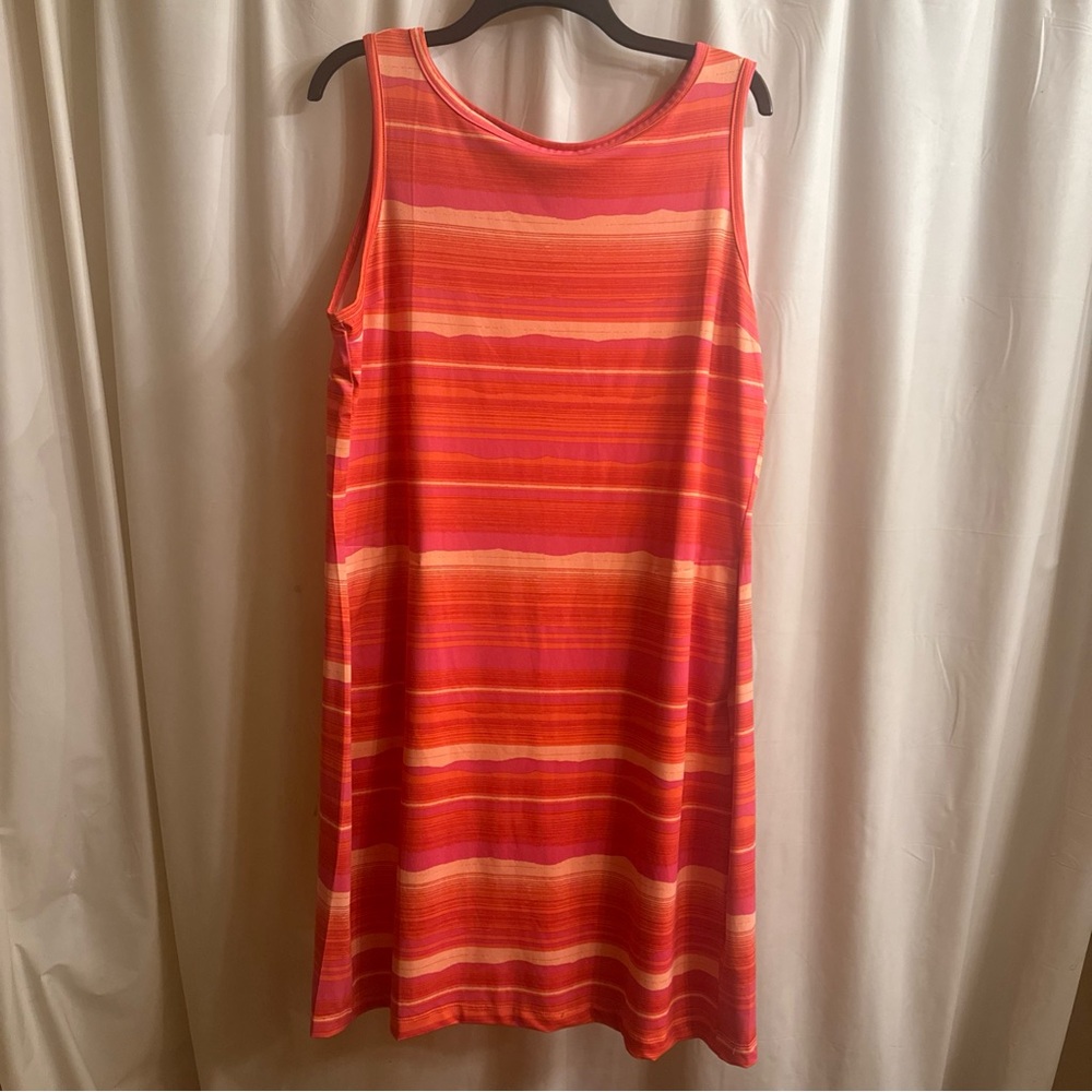Columbia Striped Midi Tank Dress - Pink & Orange